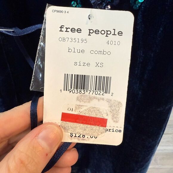 Free People Velvet Sequined Semi-Formal Dress - Picture 5 of 7